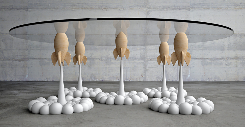 Illustration for article titled Whimsical Coffee Table Recreates the Start of our Planet's Nuclear Apocalypse